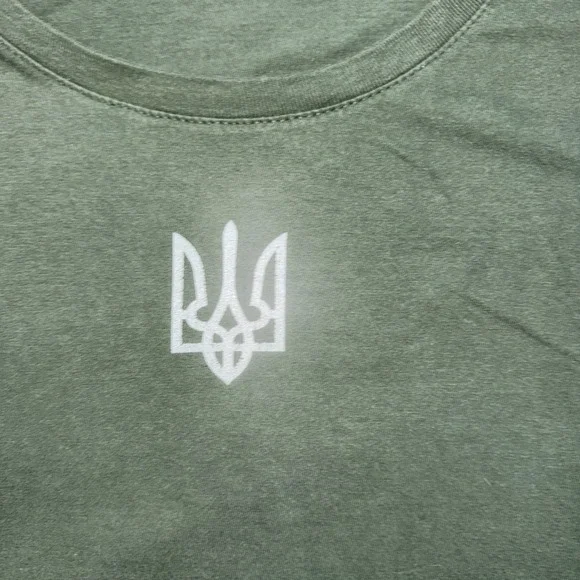 Embroidery Ukraine Trident Golden Women T Shirt Size 2XL - Picture 2 of 6